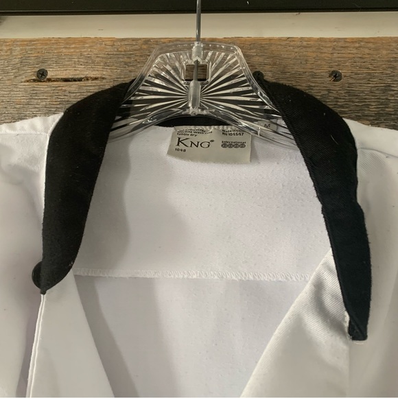 Men’s M KNG Executive Chef Coat Black Contrast Double Breasted Mandarin Collar - Picture 5 of 16